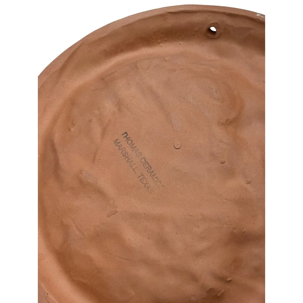 Terracotta Crescent Moon Face Star Wall Medallion Plaque Thomas Ceramics Texas